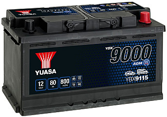 Akumulator Yuasa YBX 9000 AGM 12V-80Ah D+
