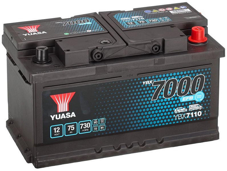 Akumulator Yuasa YBX 7000 EFB 12V-75Ah D+ Nizki
