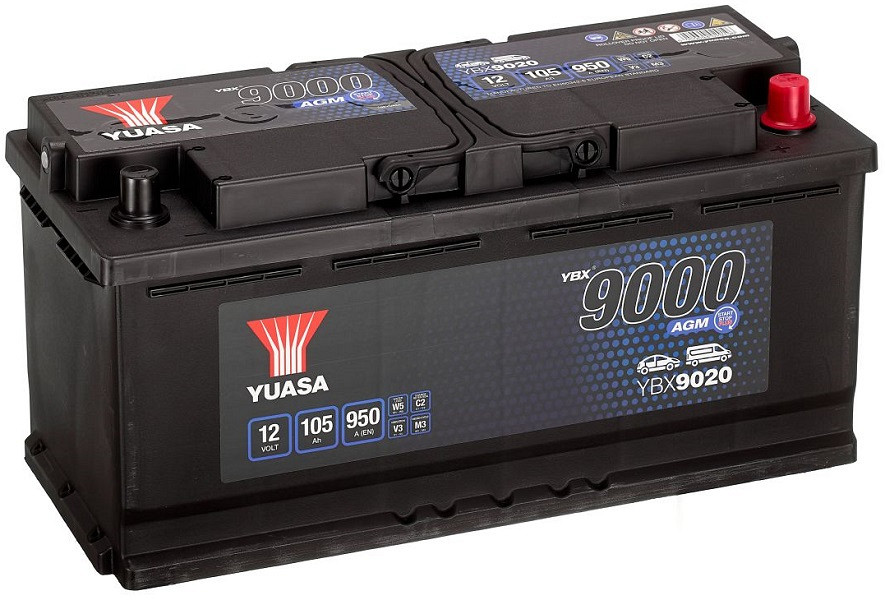 Akumulator Yuasa YBX 9000 AGM 12V-105Ah D+